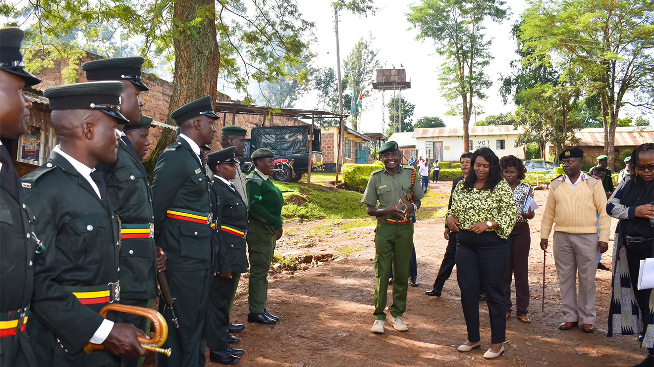 Correctional Services PS Mary Muthoni during her visit on Kisii Main Prison. PHOTO/COURTESY